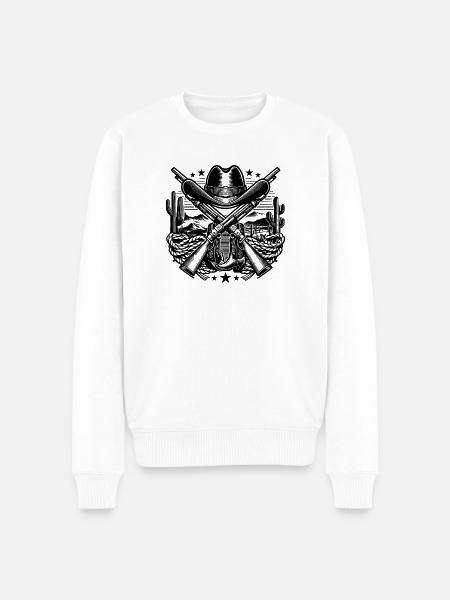 Western Logo 2 - Männer Premium Bio Pullover - Weiß
