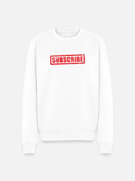subscribe grunge stamp - Men's Premium Organic Jumper - white