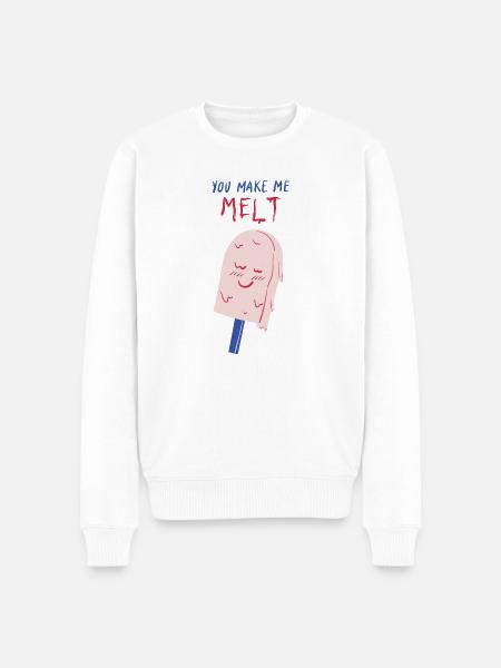 you make me melt icecream - Men's Premium Organic Jumper - white