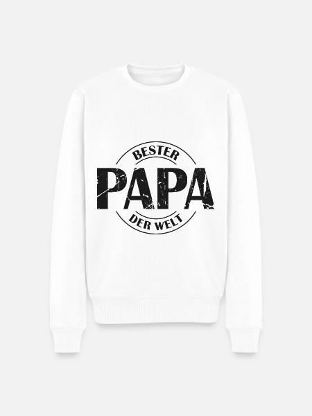 Bester Papa der Welt - Männer Premium Bio Pullover - Weiß