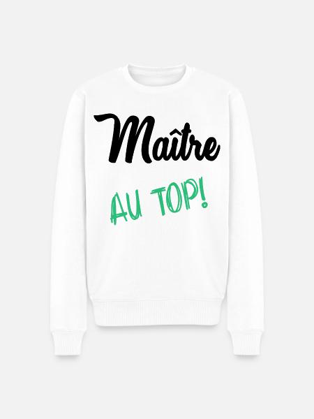 MAITRE. MAÎTRESSE. MERCI - Pull Premium bio Homme - blanc