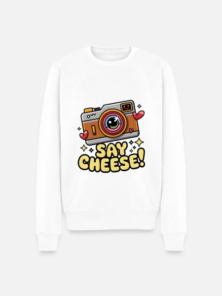 Say Cheese! - Men's Premium Organic Jumper - white