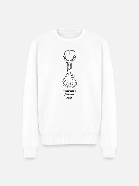Wolfgangs famous balls - Männer Premium Bio Pullover - Weiß