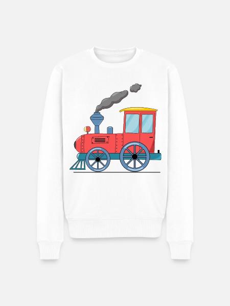 Children's train railway pink - Men's Premium Organic Jumper - white