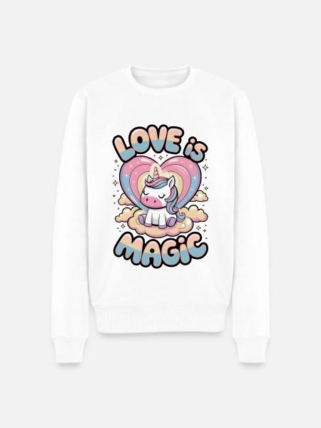 Love Is Magic - Men's Premium Organic Jumper - white