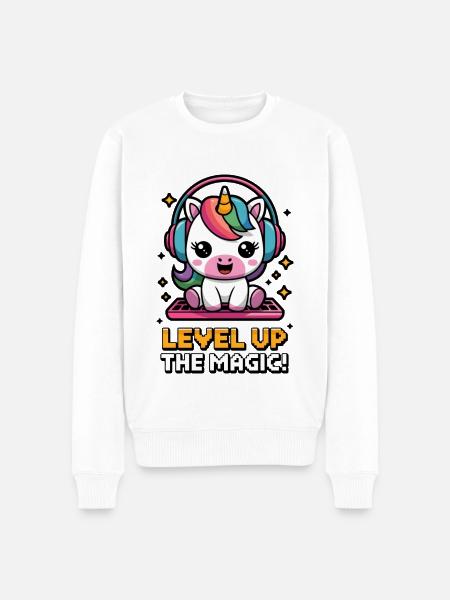 Level Up The Magic! - Men's Premium Organic Jumper - white