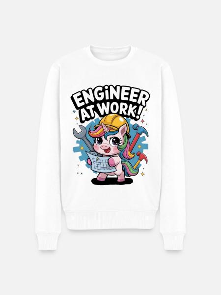 Engineer At Work! - Men's Premium Organic Jumper - white