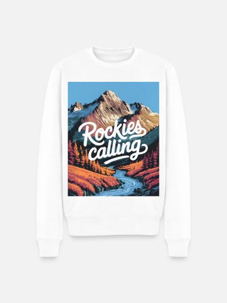 Rockies Calling - Men's Premium Organic Jumper - white
