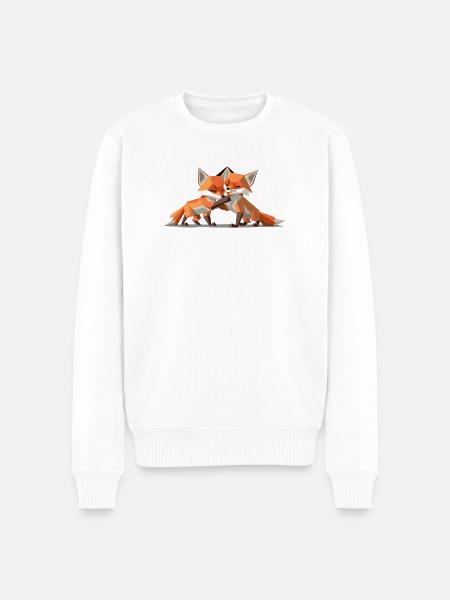 Renardeaux low-poly - Pull Premium bio Homme - blanc