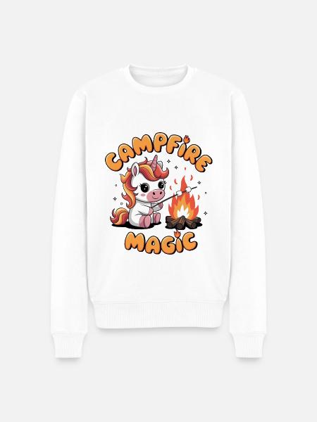 Campfire Magic - Men's Premium Organic Jumper - white