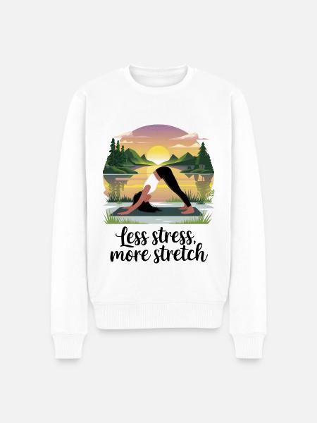 Less Stress, More Stretch - Men's Premium Organic Jumper - white