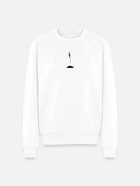 Jumping person on trampoline - Men's Premium Organic Jumper - white