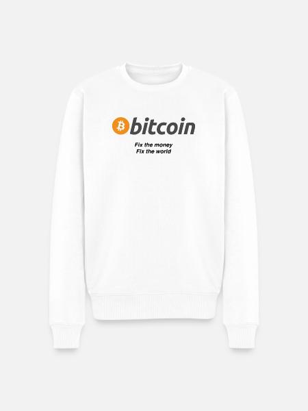 Fixthemoney - Männer Premium Bio Pullover - Weiß