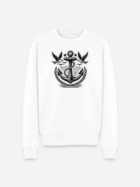 Anchor Seagulls Logo - Men's Premium Organic Jumper - white