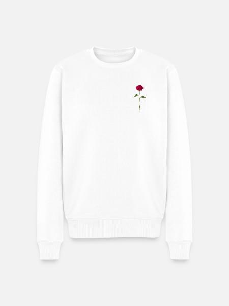 Rose - Men's Premium Organic Jumper - white