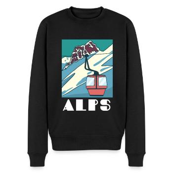 Rastlose Alpenwanderung Gipfelkreuz - Männer Premium Bio Pullover - Schwarz - Vorne - Nico (187cm)