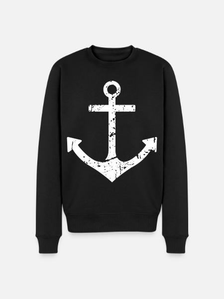 anchor - Men's Premium Organic Jumper - black