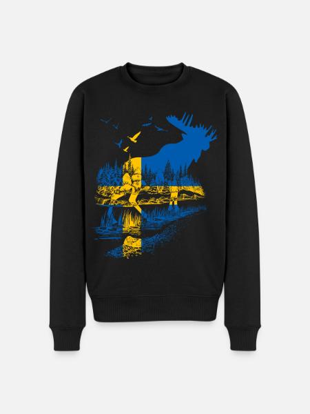 SWEDEN MOOSE - Men's Premium Organic Jumper - black