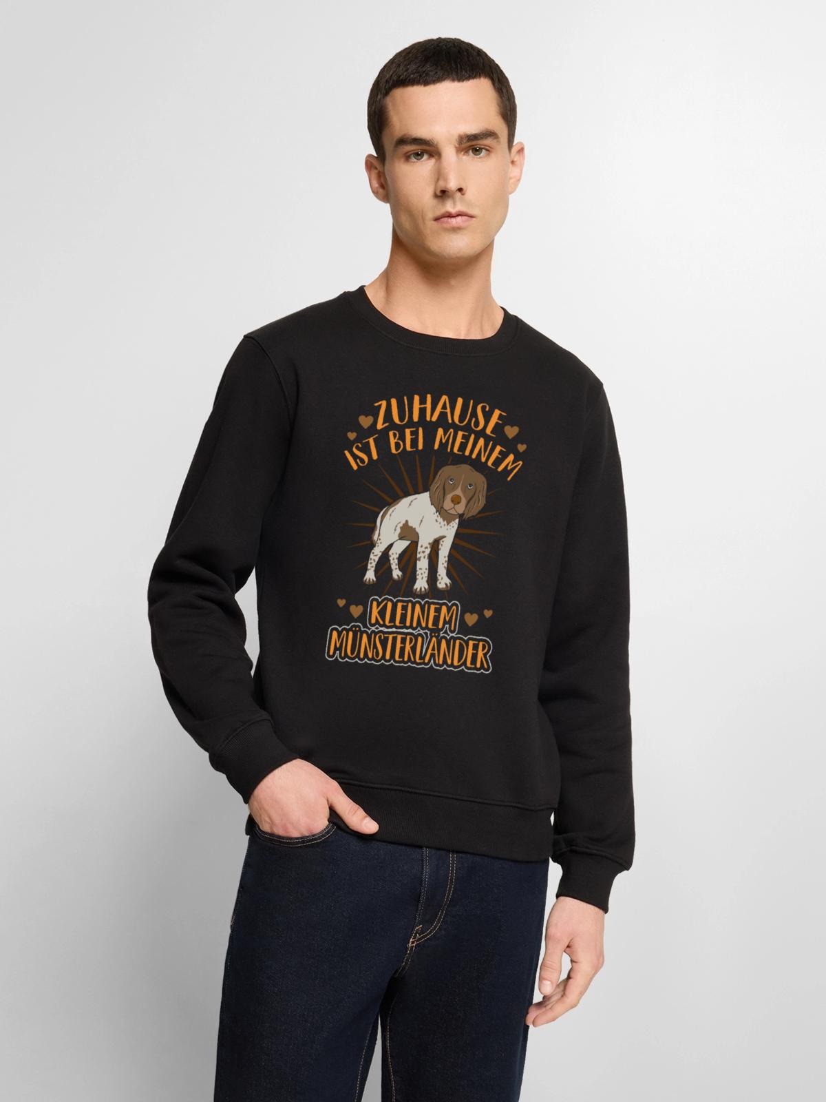 Kleiner Münsterländer - Männer Premium Bio Pullover - Schwarz - Vorne - Nico (187cm)