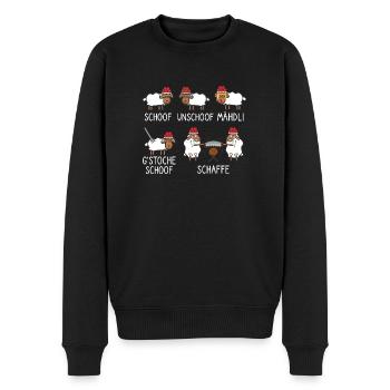 Schaf Unschaf Schwarzwald - Männer Premium Bio Pullover - Schwarz - Vorne - Nico (187cm)