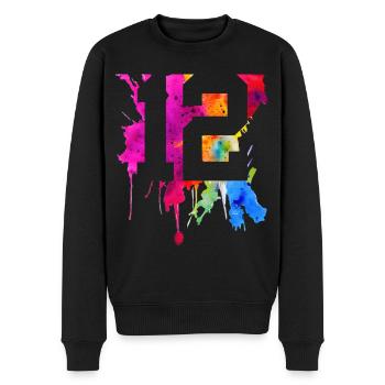 12 JAHRE 12. GEBURTSTAG - Männer Premium Bio Pullover - Schwarz - Vorne - Nico (187cm)