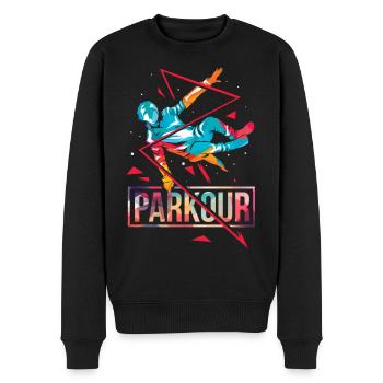 Furchtloser Parkour Stadtakrobat - Männer Premium Bio Pullover - Schwarz - Vorne - Nico (187cm)