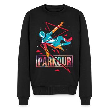 Furchtloser Parkour Stadtakrobat - Männer Premium Bio Pullover - Schwarz - Vorne - Nico (187cm)