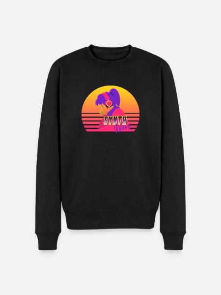 Synthwave Girl - Men's Premium Organic Jumper - black