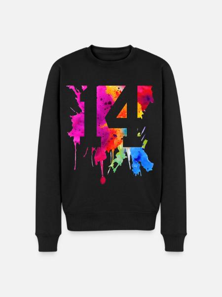 14 YEARS 14TH BIRTHDAY - Men's Premium Organic Jumper - black