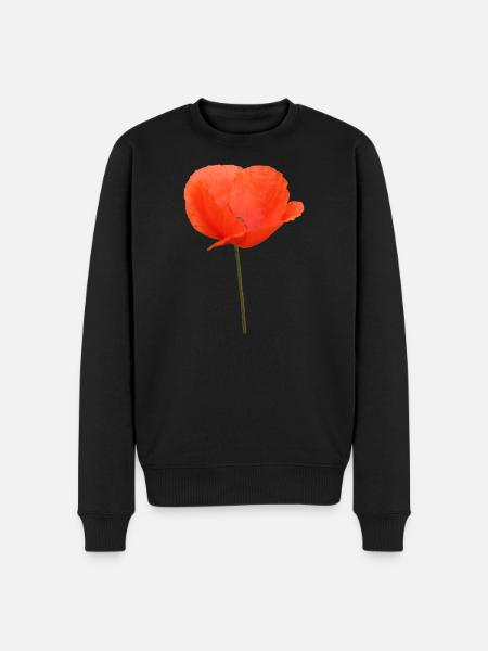 Mohnblume Mohn Klatschmohn - Männer Premium Bio Pullover - Schwarz