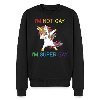 Pride Einhorn Regenbogen LGBTQ Super Gay Shirt - Männer Premium Bio Pullover - Schwarz - Vorne - Nico (187cm)