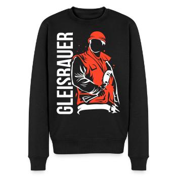 Tatkräftiger Gleisbauer Schichtdienst - Männer Premium Bio Pullover - Schwarz - Vorne - Nico (187cm)
