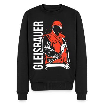 Tatkräftiger Gleisbauer Schichtdienst - Männer Premium Bio Pullover - Schwarz - Vorne - Nico (187cm)