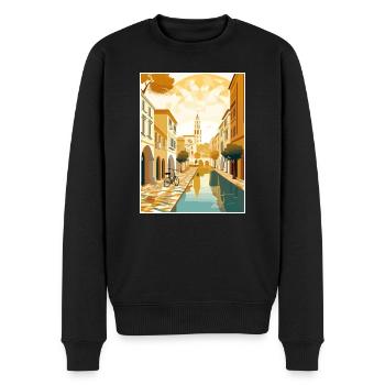 Sevilla Spanien Deko Vintage Reiseposter Souvenir - Männer Premium Bio Pullover - Schwarz - Vorne - Nico (187cm)