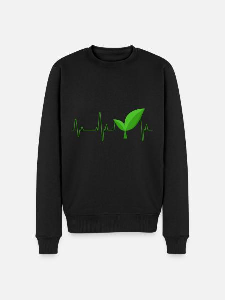 Vegan - Männer Premium Bio Pullover - Schwarz