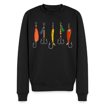 Angelköder Blinker Kunstköder - Männer Premium Bio Pullover - Schwarz - Vorne - Nico (187cm)