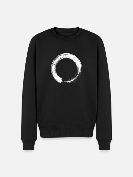 Circle design icon brush white - Men's Premium Organic Jumper - black