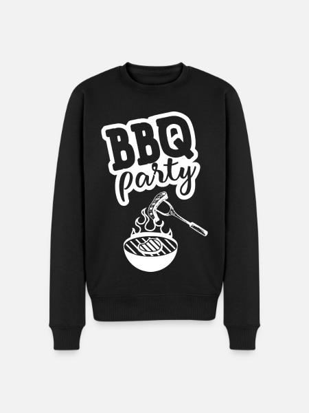 BBQ PARTY Kitchen Apron - Men's Premium Organic Jumper - black