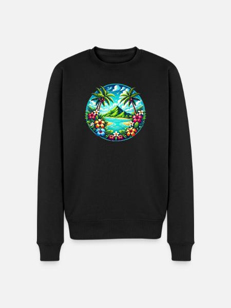 Caribbean Island Logo - Men's Premium Organic Jumper - black