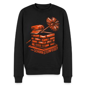 Rußiger Schornsteinfeger Glücksbringer - Männer Premium Bio Pullover - Schwarz - Vorne - Nico (187cm)