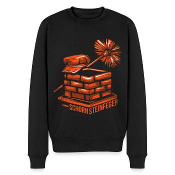 Rußiger Schornsteinfeger Glücksbringer - Männer Premium Bio Pullover - Schwarz - Vorne - Nico (187cm)