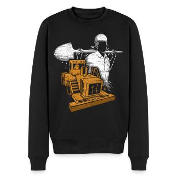Fleißiger Straßenbauer Tiefbau - Männer Premium Bio Pullover - Schwarz - Vorne - Nico (187cm)