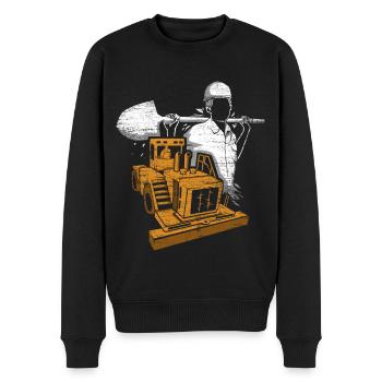 Fleißiger Straßenbauer Tiefbau - Männer Premium Bio Pullover - Schwarz - Vorne - Nico (187cm)