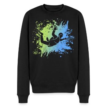 Fallschirmspringen Fallschirm Fallschirmspringer - Männer Premium Bio Pullover - Schwarz - Vorne - Nico (187cm)