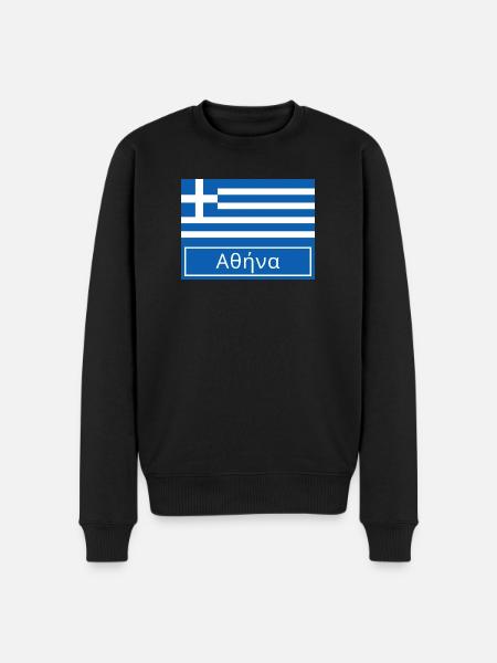 Athens Written in Greek - Men's Premium Organic Jumper - black