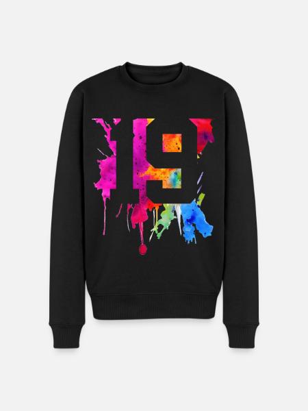 19 YEARS 19TH BIRTHDAY - Men's Premium Organic Jumper - black