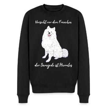 Samojede Hund - Männer Premium Bio Pullover - Schwarz - Vorne - Nico (187cm)