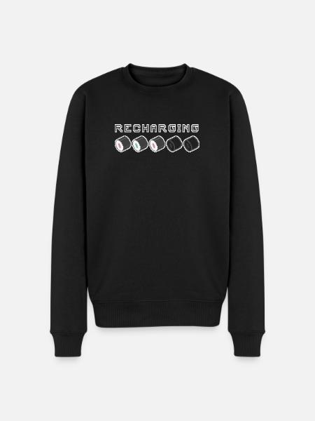 Recharging Pixel Sushi - Men's Premium Organic Jumper - black