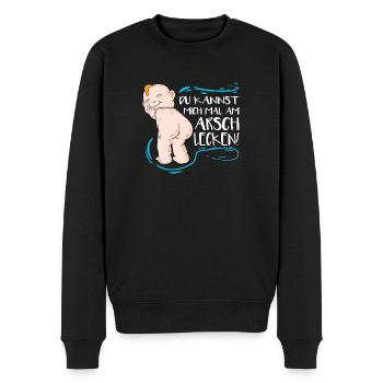 Du Kannst Mich Mal Am Arsch Lecken Lustiger SPruch - Männer Premium Bio Pullover - Schwarz - Vorne - Nico (187cm)
