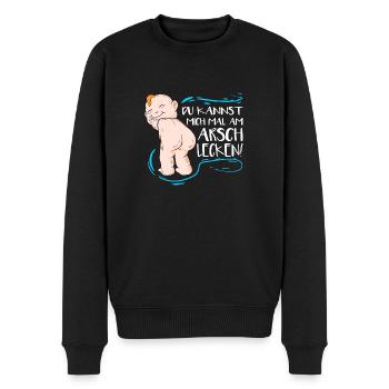 Du Kannst Mich Mal Am Arsch Lecken Lustiger SPruch - Männer Premium Bio Pullover - Schwarz - Vorne - Nico (187cm)